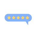 bolla-delle-recensioni-dei-clienti-recensione-di-valutazione-a-cinque-stelle-feedback-positivo-supporto-al-cliente-di-successo
